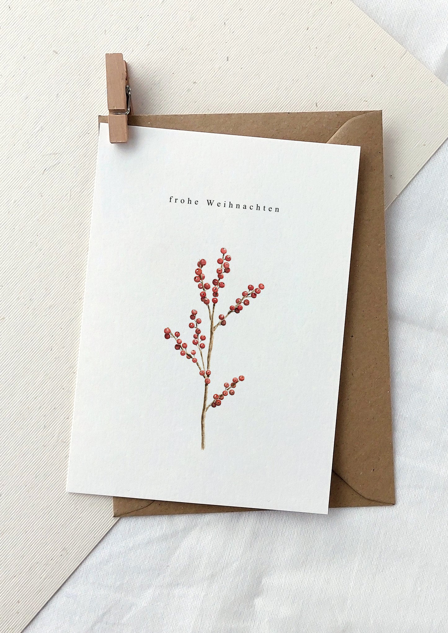Karte Weihnachten | Beerenzweig