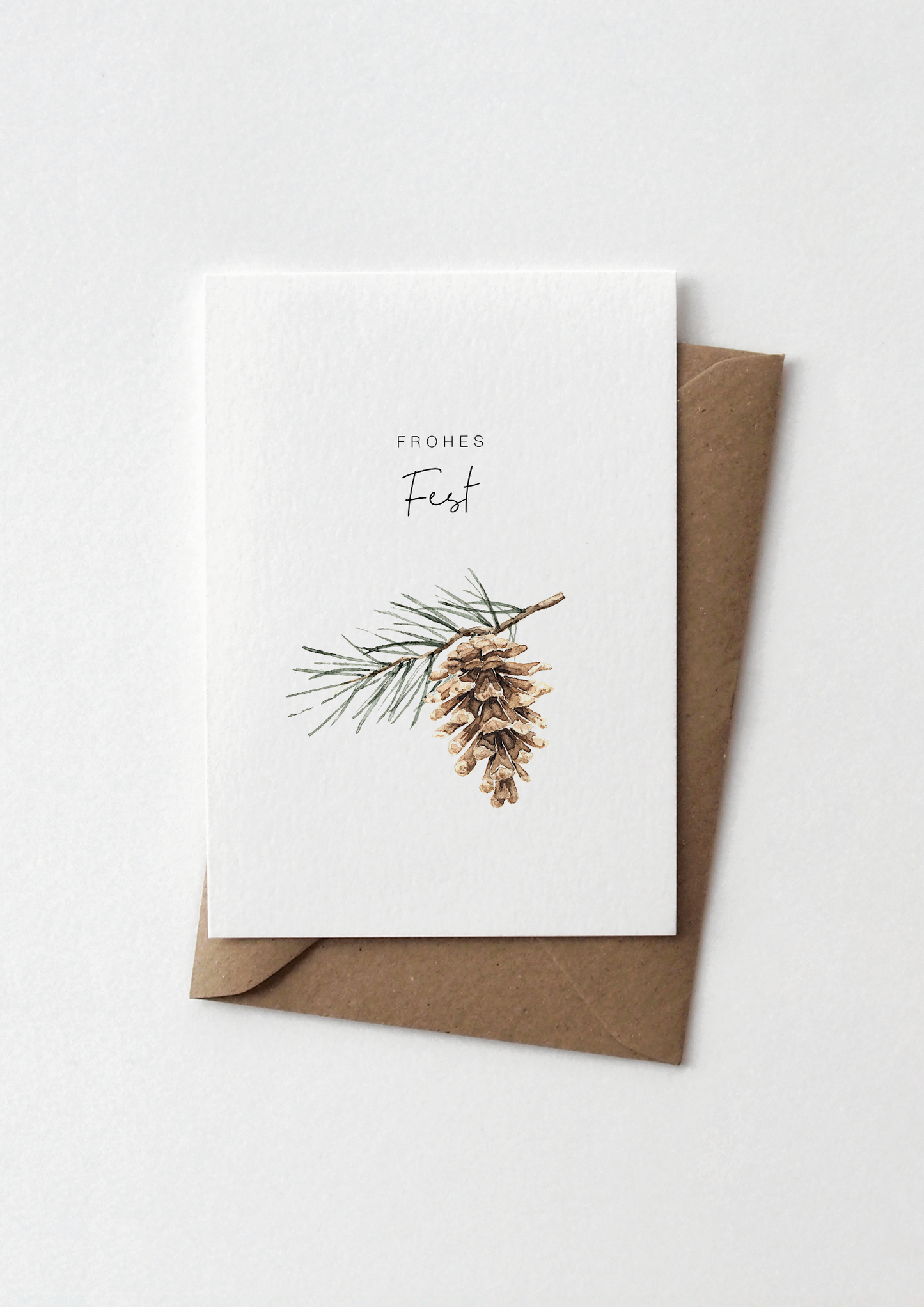 Karte Weihnachten | Tannenzapfen Aquarell