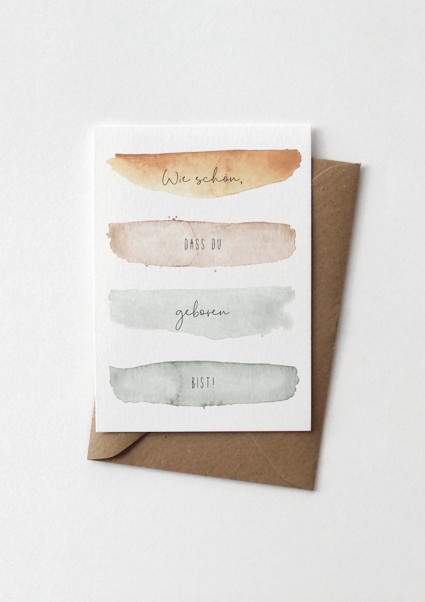 Karte Geburt | Streifen Aquarell