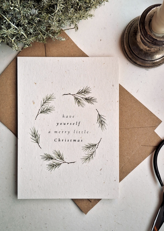 Karte Weihnachten | Tannenkranz