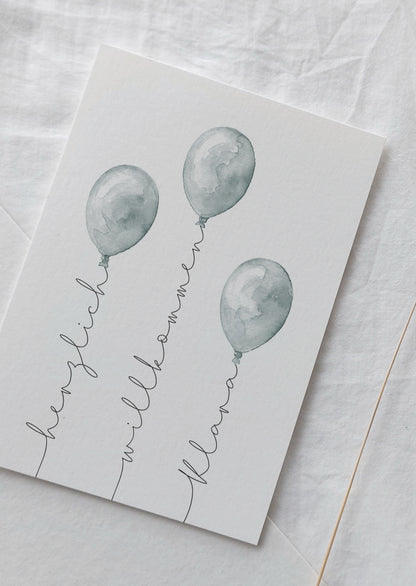 Karte Geburt | Ballons