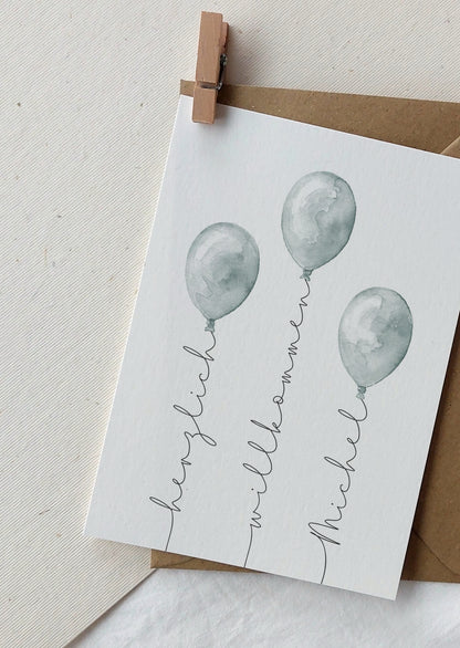 Karte Geburt | Ballons