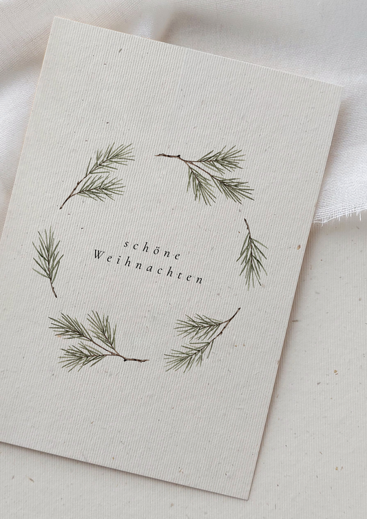 Karte Weihnachten | Tannenkranz